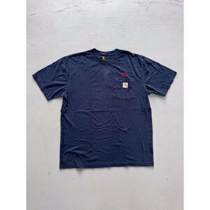 CARHARTT Men's L Original Fit‎ Navy Embroidered Distressed TTX Workwear T-Shirt